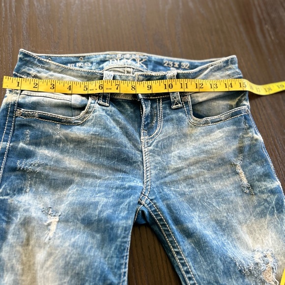 Buckle skinny jeans black label acid wash distressed‎ stretch tall - Picture 6 of 12